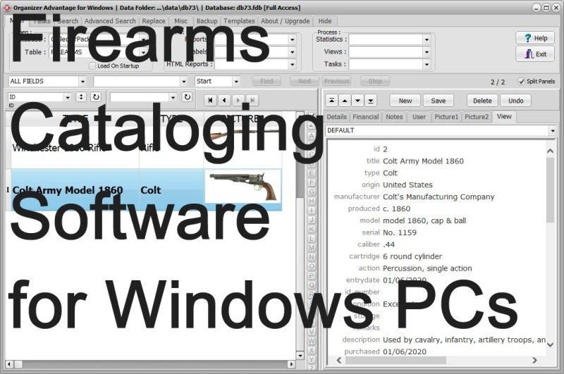 Firearms Cataloging Software for Windows PCs Title